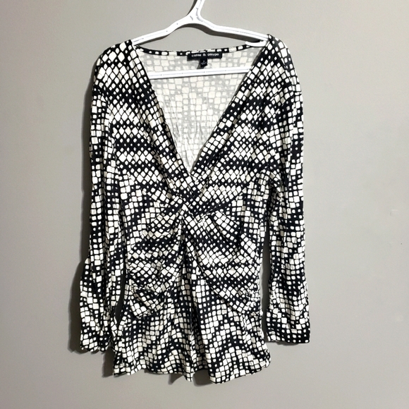 Cable and Guage geometric print long sleeve shirt size S - Picture 1 of 7